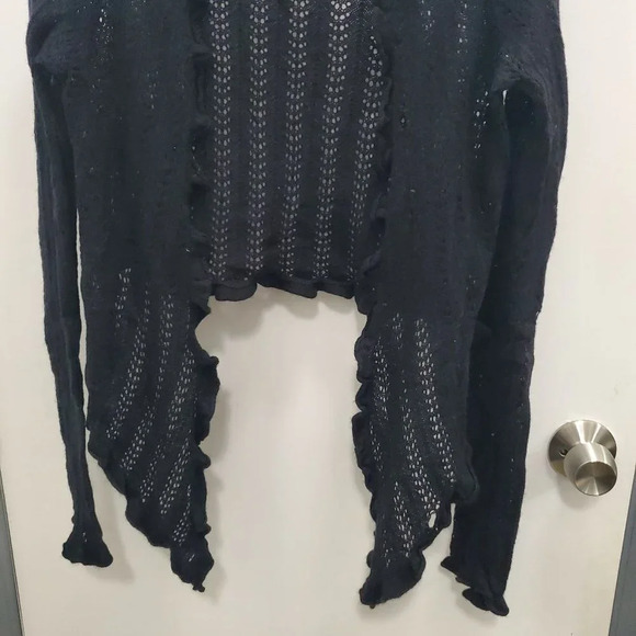 Juicy Couture Women's Y2K Black Knit Tie Front Balletcore Rare P&G Cardigan Sz S - Picture 4 of 7